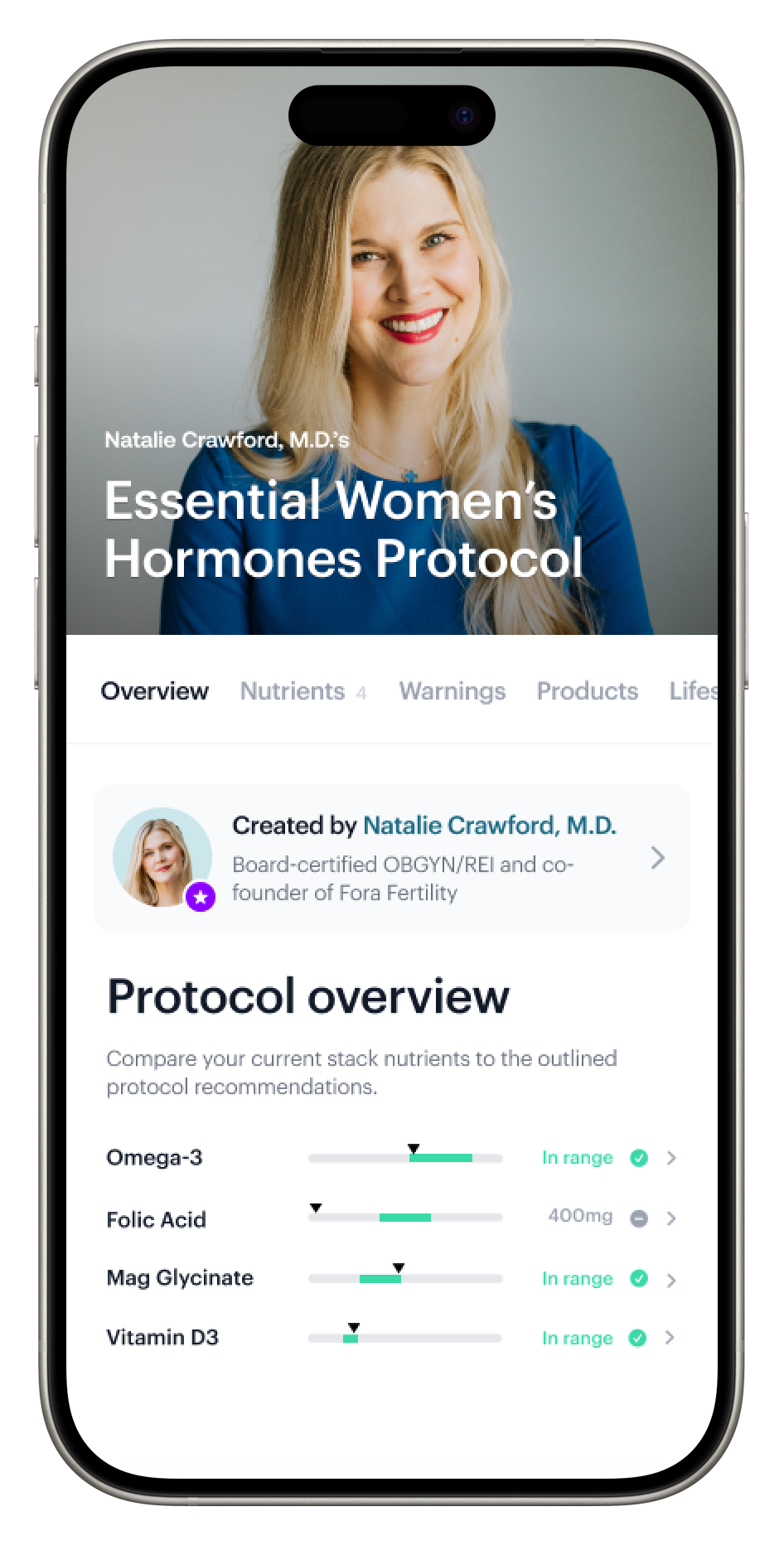 SuppCo's Expert Protocols: Detail of Dr. Natalie Crawford