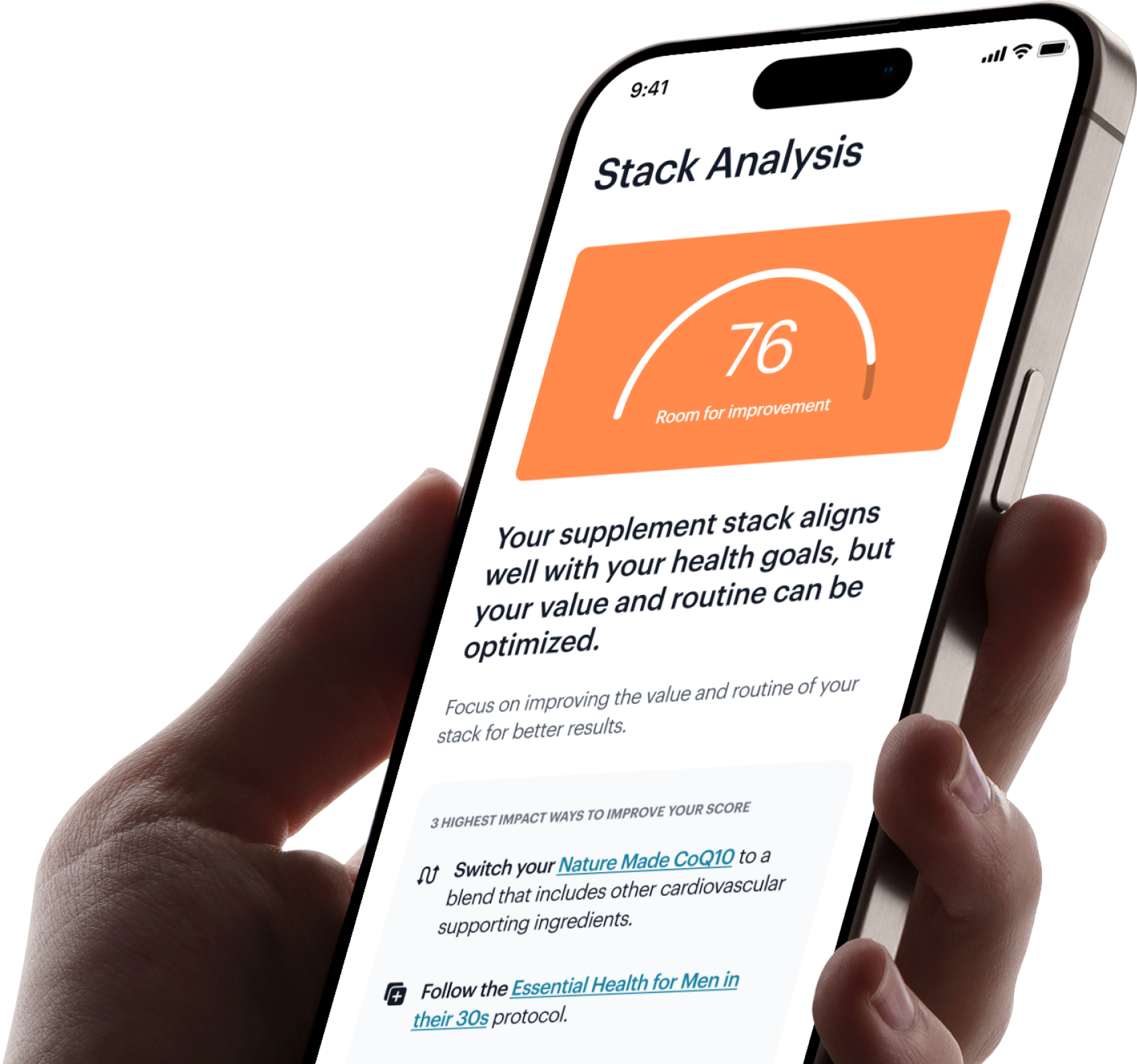 SuppScore - Supplement stack analysis app screenshot